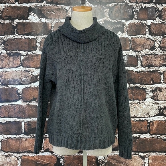 EILEEN FISHER Sweater Pullover Turtleneck Grey Nubby Knit Size XS - Picture 4 of 12